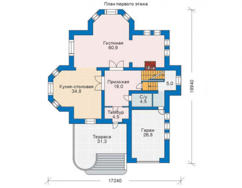 План первого этажа дома 35-36