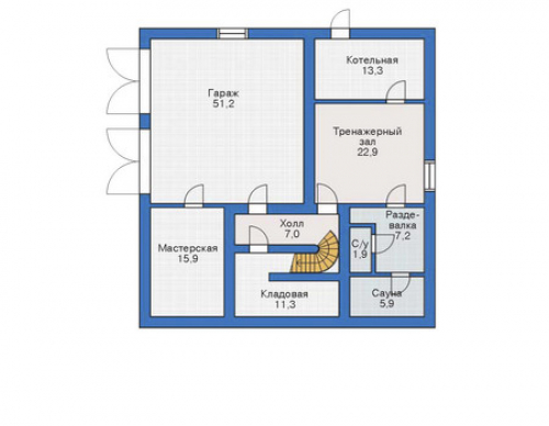 План цокольного этажа дома 35-49