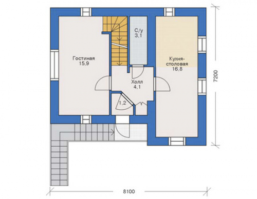 План первого этажа дома 35-50