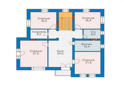 План второго этажа дома 35-55