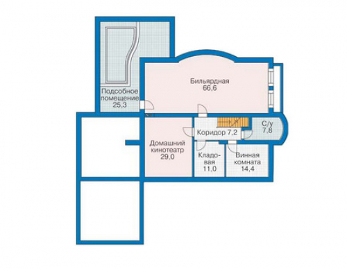 План цокольного этажа дома 35-64
