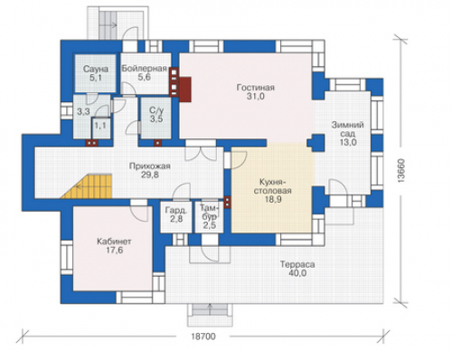 План первого этажа дома 38-72