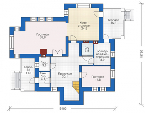 План первого этажа дома 38-73