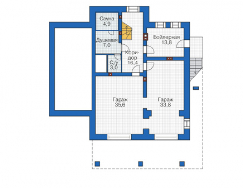 План цокольного этажа дома 38-82