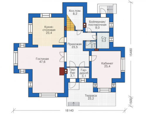 План первого этажа дома 38-86
