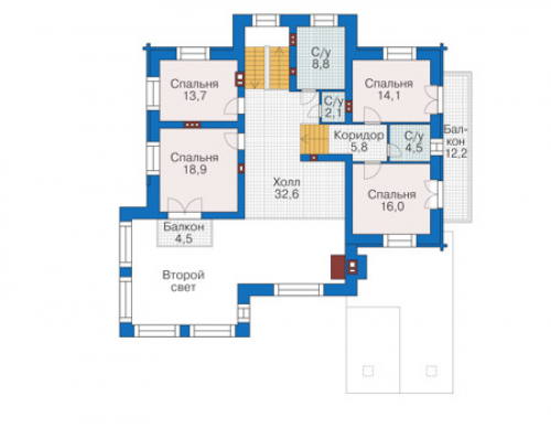 План второго этажа дома 39-05