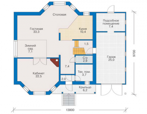 План первого этажа дома 50-02