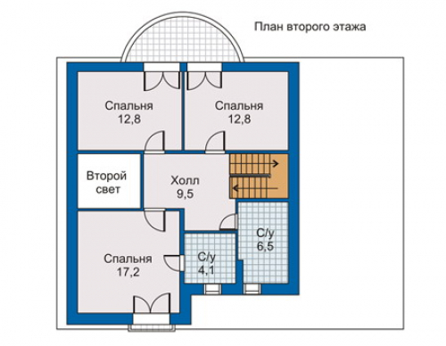 План второго этажа дома 50-07