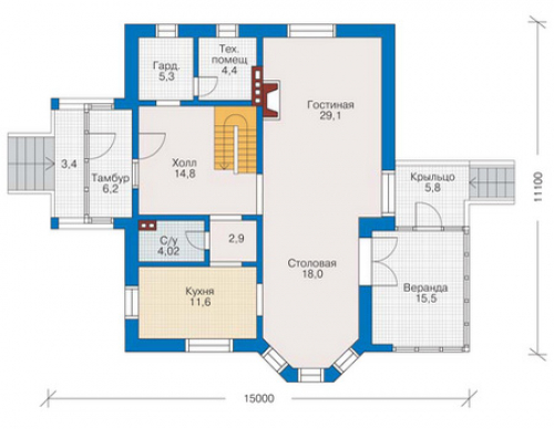 План первого этажа дома 50-08