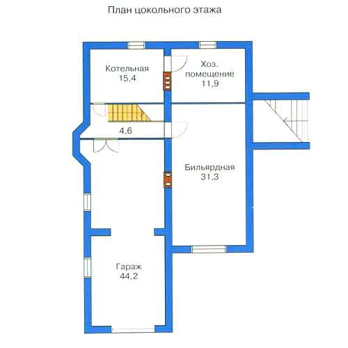 План цокольного этажа дома 50-19