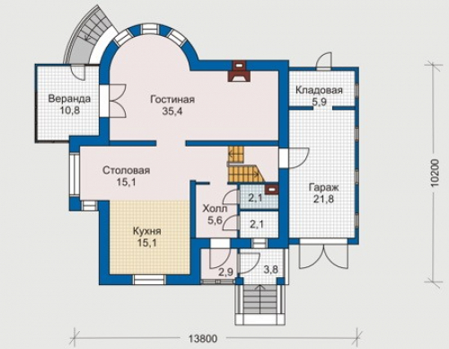 План первого этажа дома 50-67