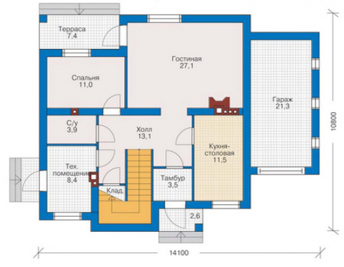 План первого этажа дома 50-86