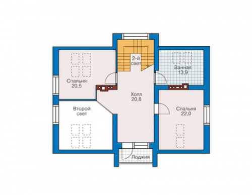 План мансардного этажа дома 51-20
