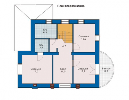 План второго этажа дома 51-29