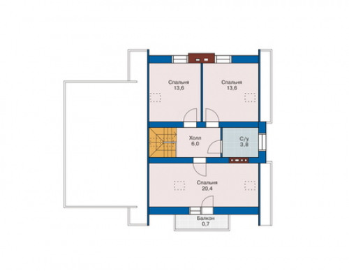 План мансардного этажа дома 51-36