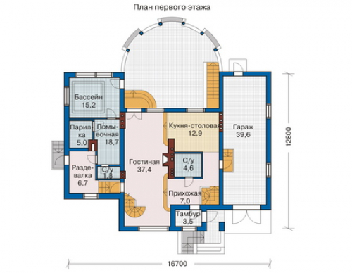 План первого этажа дома 51-44