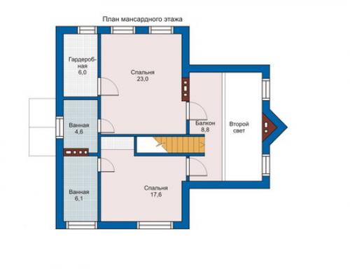 План мансардного этажа дома 51-63
