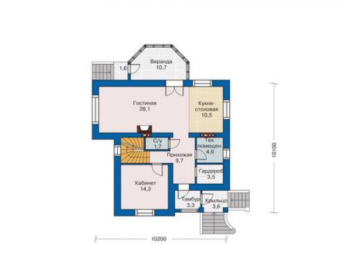 План первого этажа дома 51-92