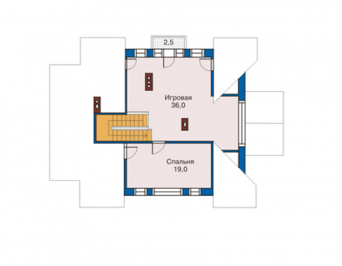 План мансардного этажа дома 51-95