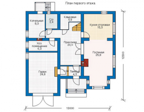 План первого этажа дома 52-35