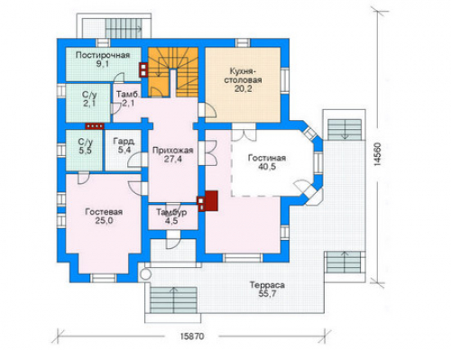 План первого этажа дома 52-37