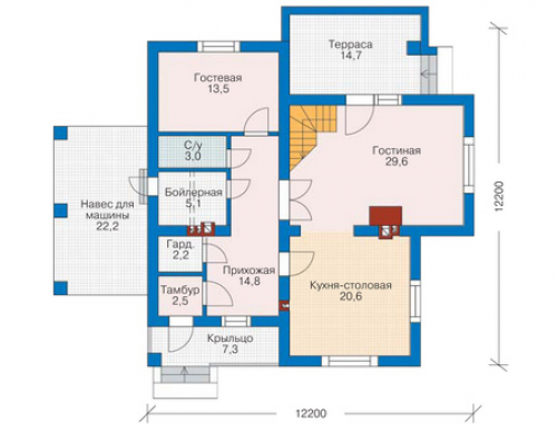 План первого этажа дома 52-42