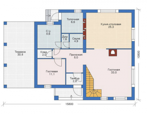 План первого этажа дома 52-49