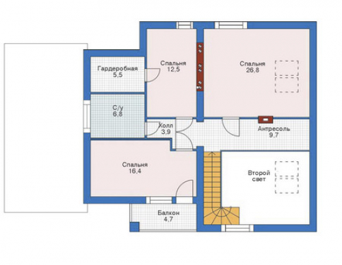 План мансардного этажа дома 52-49
