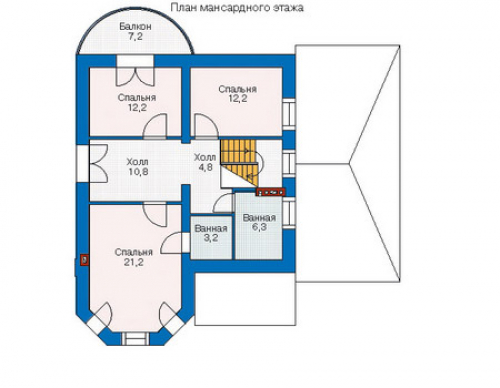 План мансардного этажа дома 52-61