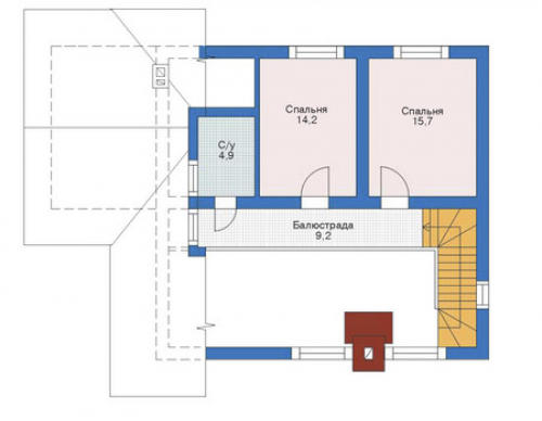 План мансардного этажа дома 52-74