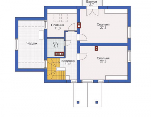План мансардного этажа дома 53-44