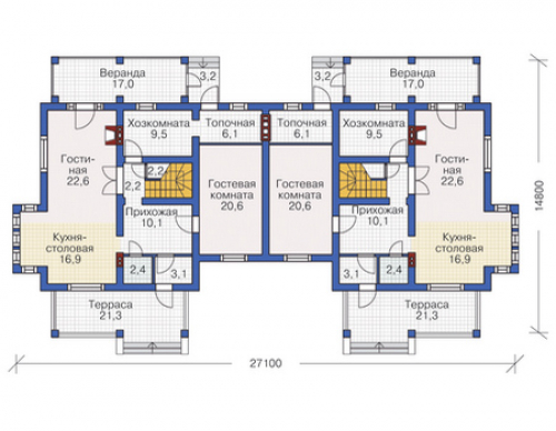 План первого этажа дома 54-73