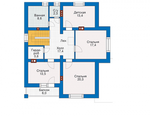 План мансардного этажа дома 54-86