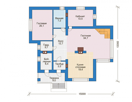 План первого этажа дома 56-50