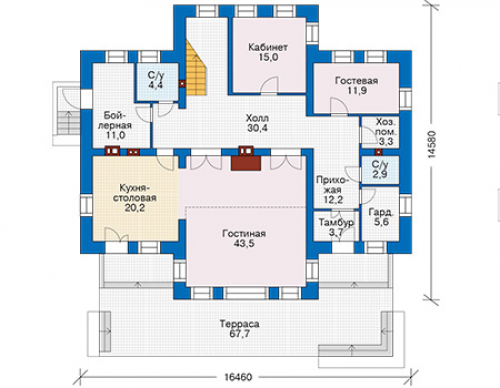 План первого этажа дома 57-45