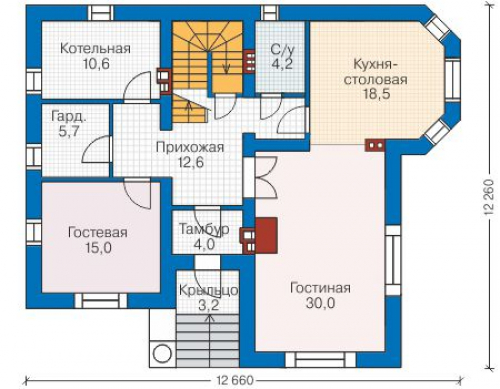 План первого этажа дома 57-57