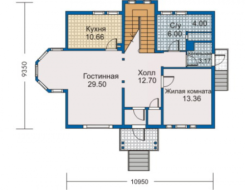 План первого этажа дома 70-04