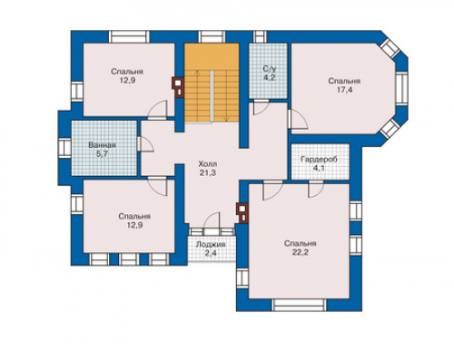 План второго этажа дома 70-61