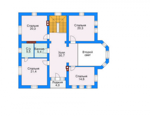 План второго этажа дома 70-75
