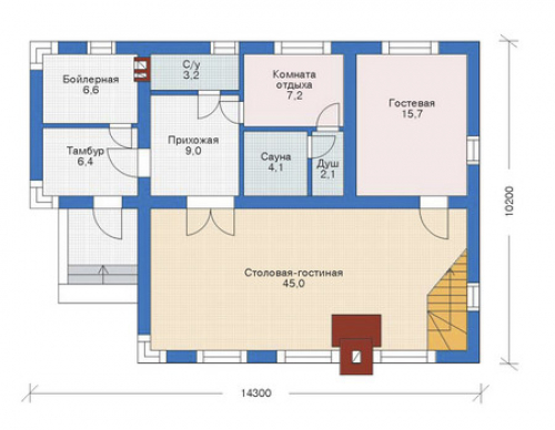 План первого этажа дома 70-91