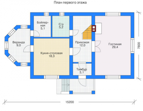 План первого этажа дома 71-03