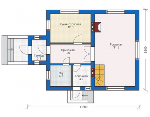 План первого этажа дома 71-14