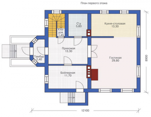 План первого этажа дома 71-18