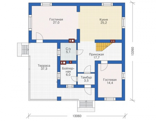 План первого этажа дома 72-48