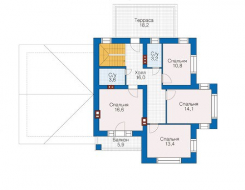 План мансардного этажа дома 73-17