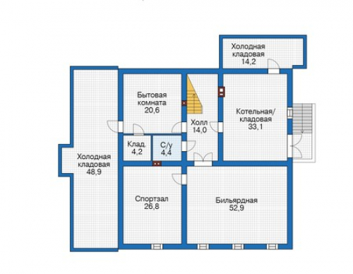 План цокольного этажа дома 73-27