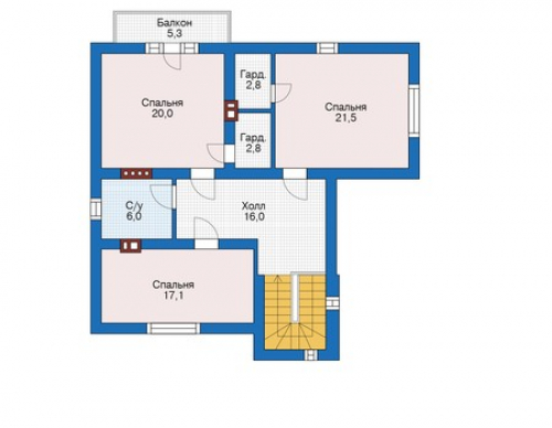 План мансардного этажа дома 73-32