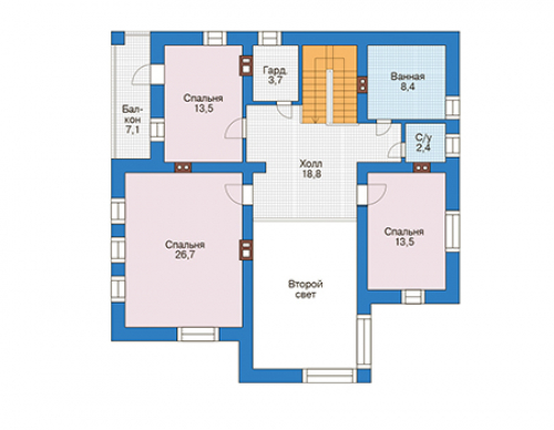 План мансардного этажа дома 73-40