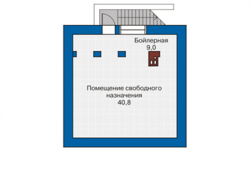 План цокольного этажа дома 90-07